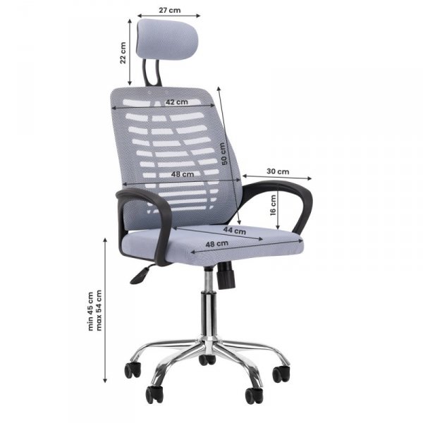Fotel biurowy QS-02 szary