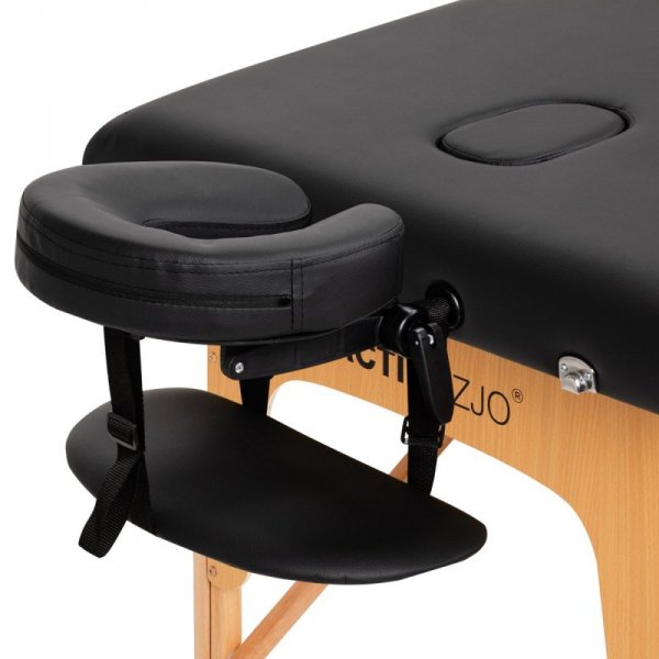 Stół składany do masażu drewniany Komfort Activ Fizjo Lux 2 segmentowy 190x70 czarny