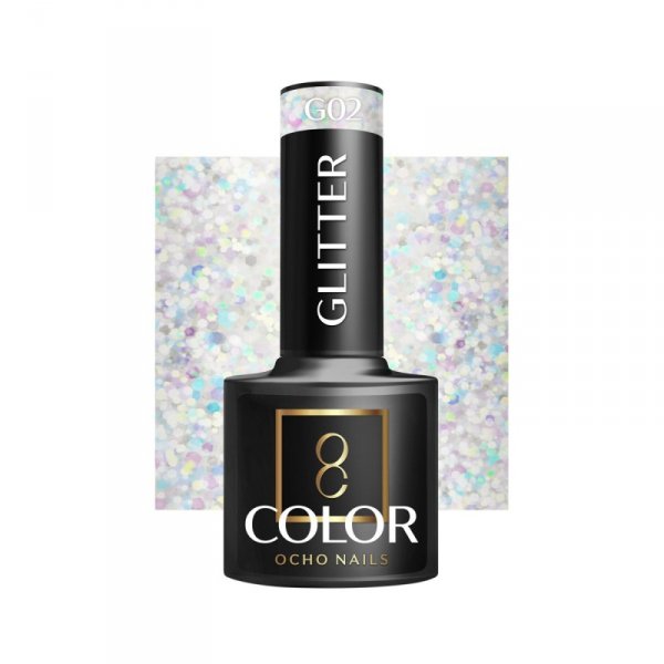 OCHO NAILS Lakier hybrydowy glitter G02 -5 g
