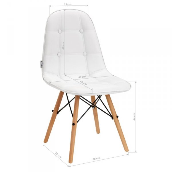 4Rico Krzesło skandynawskie QS-185 eco skóra białe