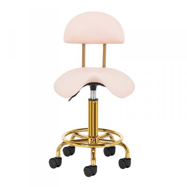 Taboret kosmetyczny 6001-G złoto - różowy