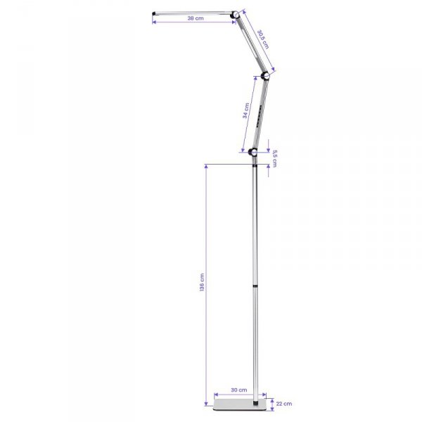 Lampa zabiegowa LED Yoga 22W srebrna