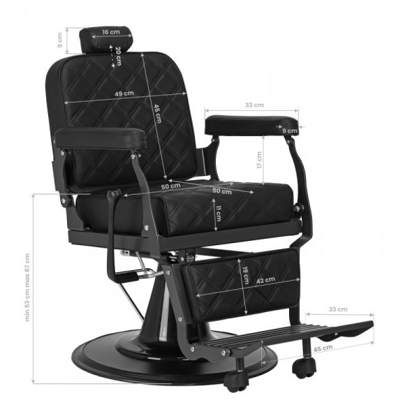 Fotel Barberski Carlos extra Czarny