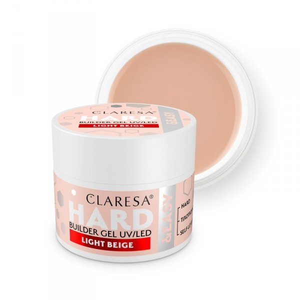 Claresa Żel budujący Hard&easy builder gel light beige 12g