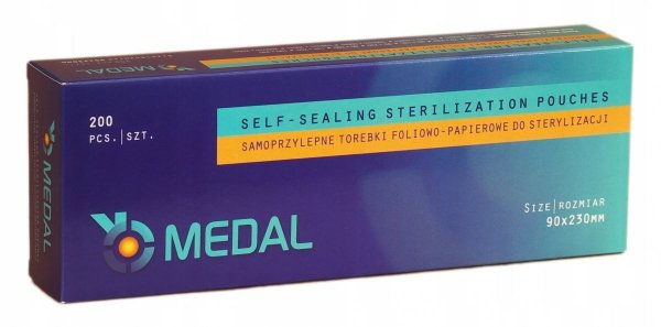 Torebki (pakiety) do sterylizacji MEDAL 90mm x 230mm 200szt 