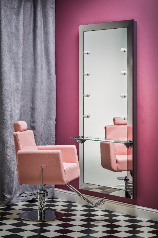 FOTEL BARBERSKI RAY 01 CZARNY/DYSK SREBRNY (BARBER BY AYALA)