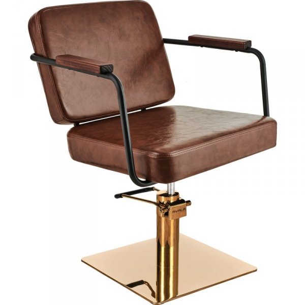 FOTEL ENZO G1 BRĄZOWY/KWADRAT ZŁOTY (48H)