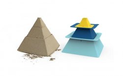 QUUT Zestaw 3 foremek do piasku Piramida Pira Vintage Blue   Deep Blue   Mellow Yellow
