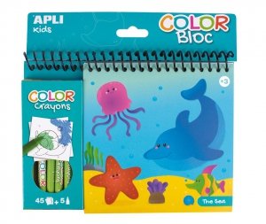 Kolorowanka z kredkami Apli Kids - Ocean