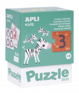 Puzzle dwuczęściowe Apli Kids - Liczenie zwierzątek 3+