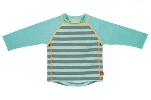 Lassig, Koszulka do pływania z długim rękawem Striped aqua, UV 50+