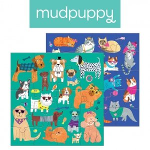 Mudpuppy Puzzle magnetyczne Koty i psy 4+