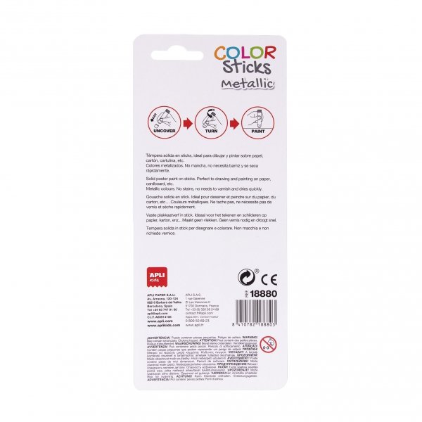 Farby w kredce metaliczne Apli Kids - 2 kolory