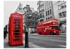 Fototapeta - Londyn: czerwony autobus i budka telefoniczna