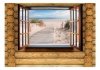 Fototapeta - Plaża za oknem