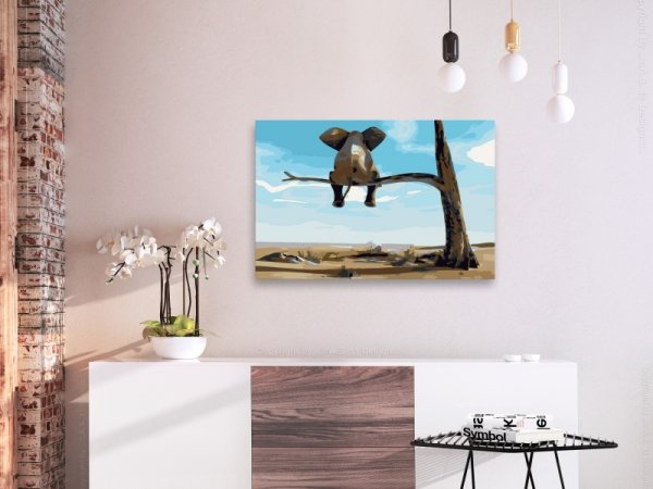 Obraz do samodzielnego malowania - Słoń na drzewie