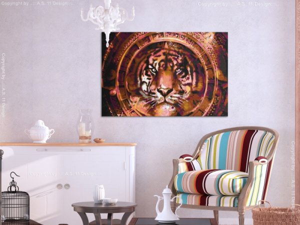 Obraz do samodzielnego malowania - Tygrys i ornamenty