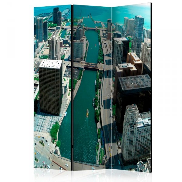 Parawan 3-częściowy - Architektura miejska Chicago [Room Dividers]