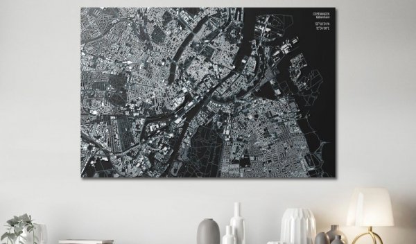 Obraz na korku - Kopenhaga w zbliżeniu [Mapa korkowa]