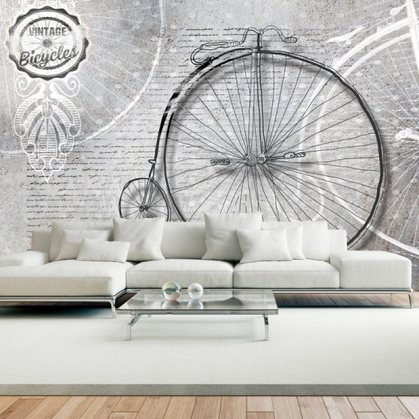 Fototapeta - Vintage bicycles - black and white