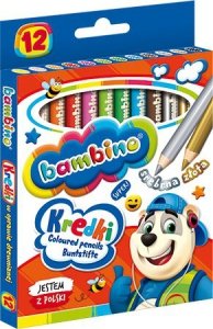 Kredki w oprawie drewnianej 12 kolorów Bambino #G2