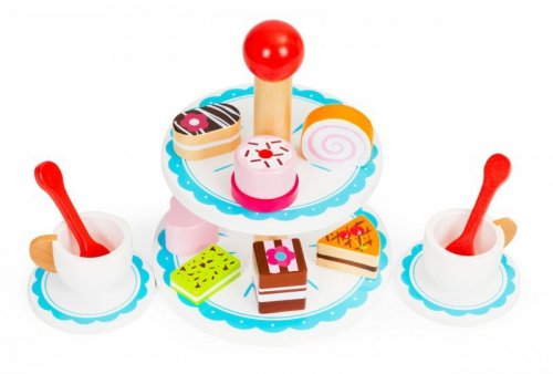 Drewniane ciastka cukiernia patera zestaw ECOTOYS