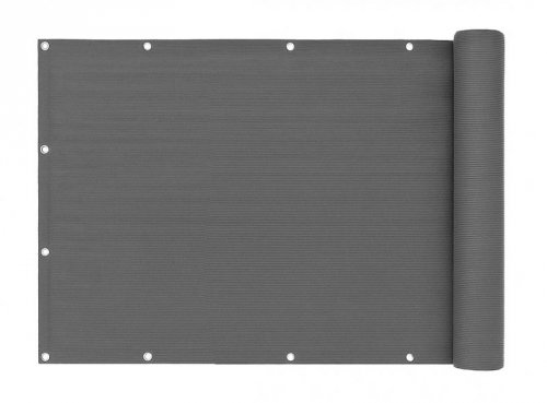 Osłona balkonowa z okuciami 150x500 cm siatka cieniująca + elementy instalacyjne szara MultiGarden