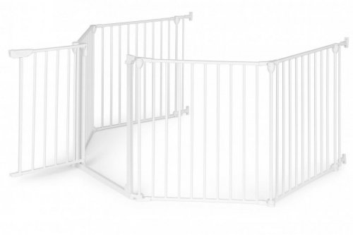 Bramka kojec barierka ochronna dla dzieci i zwierząt 5 paneli 60 cm metal biały ECOTOYS