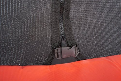 Trampolina Ogrodowa Jumpi 252cm/8FT Maxy Comfort Plus Fioletowa Z Wewnętrzną Siatką