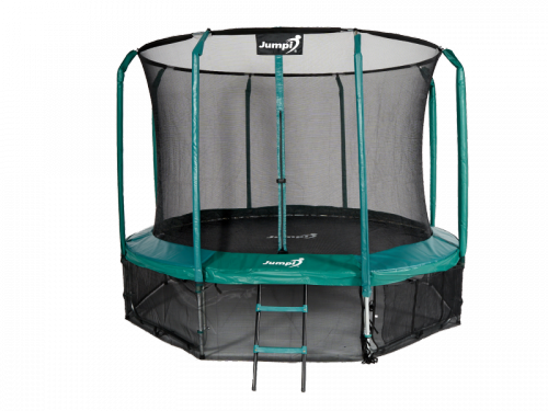 Trampolina Ogrodowa Jumpi 312cm/10FT Maxy Comfort Zielona Z Wewnętrzną Siatką