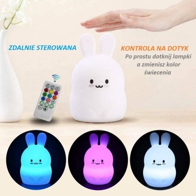 Śliczny Króliczek Lampka silikonowa na pilota