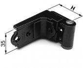 Zawias H-83-106 z ominięciem muru czarny AGB 