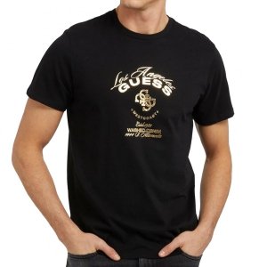 Guess t-shirt koszulka męska czarna złoty napis M3RI69-KBDK0-JBLK