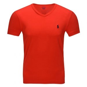 Polo Ralph Lauren koszulka t-shirt męski V-neck slim fit czerwona