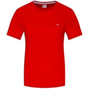 Tommy Hilfiger Jeans t-shirt koszulka crew-neck damska bluzka czerwona DW0DW06901-XNL