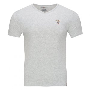 Aeronautica Militare t-shirt koszulka v-neck męska szara