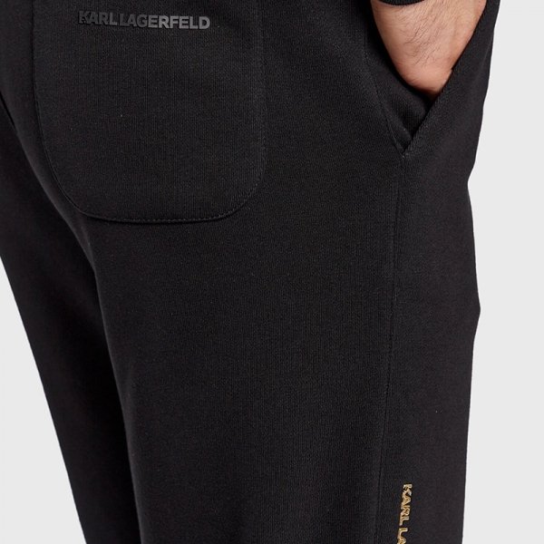 Karl Lagerfeld  spodnie dresowe złote logo męskie czarne 705427-524910 -160 