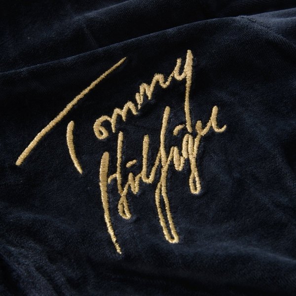 TOMMY HILFIGER DRES WELUROWY WELUR MĘSKI GRANATOWY