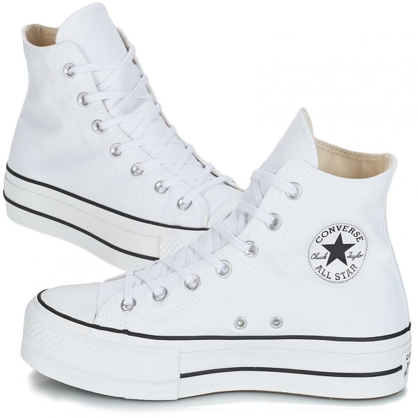 Converse All Star buty obuwie trampki damskie białe Chuck Taylor Platform 560846C