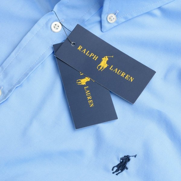 Ralph Lauren koszula męska gładka slim fit błękitna