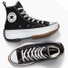 Converse All Star buty obuwie trampki czarne wysokie platformy sneakersy 166800C 