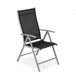 Komplet krzeseł ogrodowych 4 szt regulowane metalowe krzesło - Srebne
