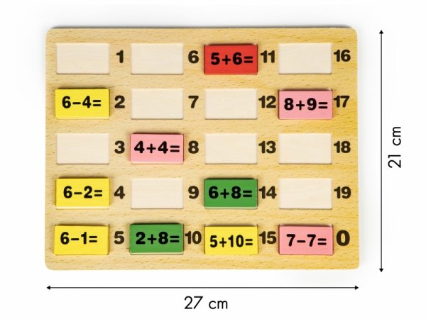 Klocki matematyczne z tablicą domino edukacyjne