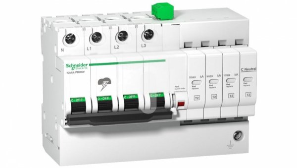 Ogranicznik przepięć z dobezpieczeniem C 3P+N/PE 25kA 1,5kV iQuick PRD20r A9L16297