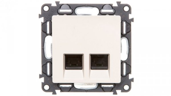 VALENA LIFE Gniazdo komputerowe podwójne RJ45 kat.5e UTP kremowe 753241