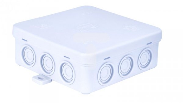 Puszka n/t hermetyczna z dławicą zintegrowaną 100x100x39mm IP54 biała N7 83007006