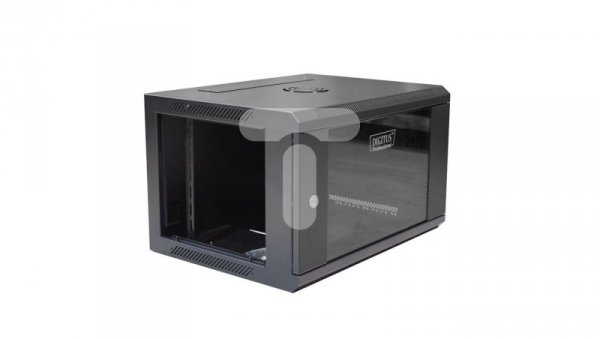 Szafa krosowa wisząca niedzielona 19 cali DIGITUS 6U 600x368x450mm czarna DN-W19 06U/450/B