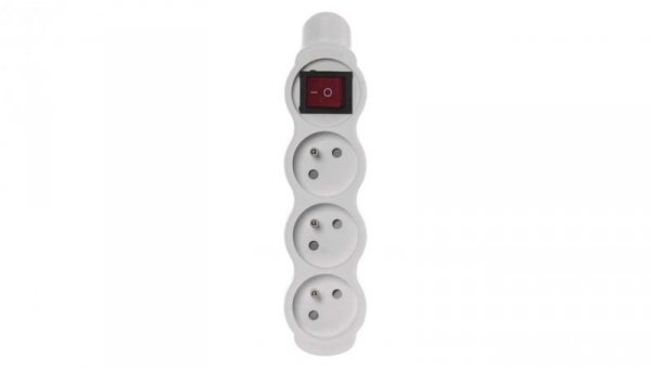 Gniazdo /rozgałęźnik/ do przedłużacza z wyłącznikem 3-gniazda z/u 16A białe P1300N