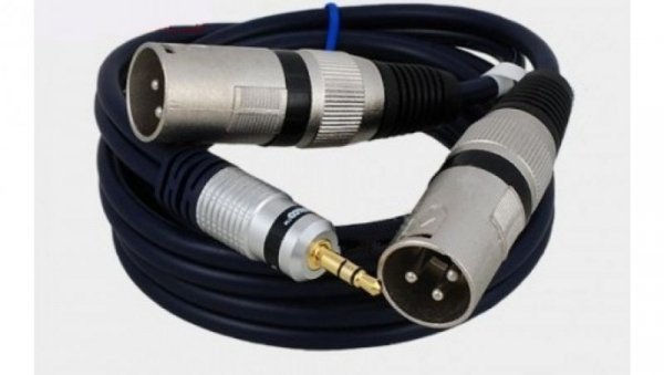 Kabel przyłącze dedykowane do mikserów 2x wtyk XLR/wtyk Jack 3.5 stereo MK32/B /1,0m/