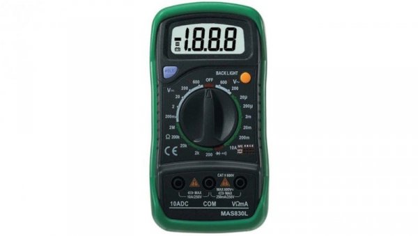 Miernik cyfrowy uniwersalny multimetr test diody, HFE, brzęczyk MAS-830L 01936